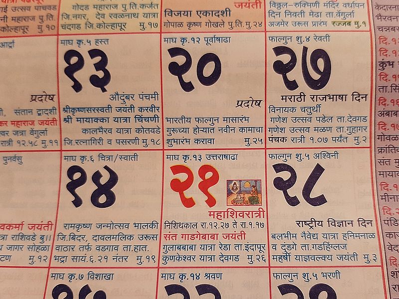 Махашиваратри в календаре