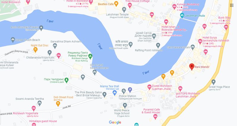 Карта Рани Мандир в Ришикеше